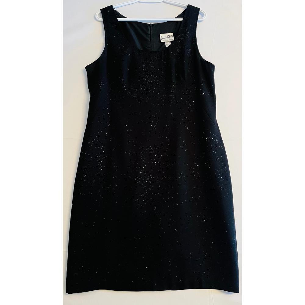 Joseph Ribkoff Vintage Black Sparkle Shift Dress - Made in Canada - Size 14